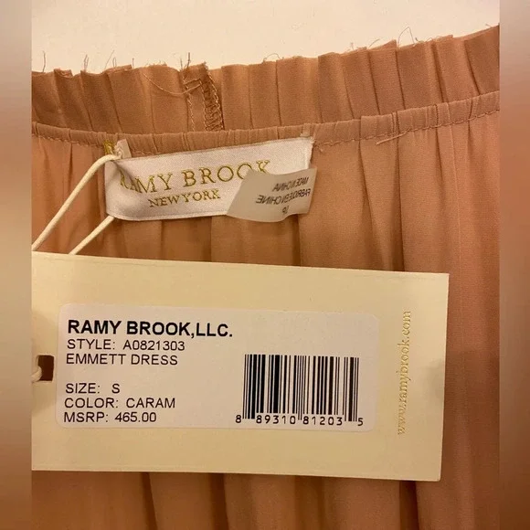 NWT Ramy Brook Emmett Ruffle Minidress Caramel Size Small - Picture 7 of 7